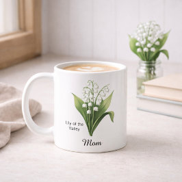 Caneca De Café Flor de Nascimento da Mãe em Maio Lírio-do-Valle