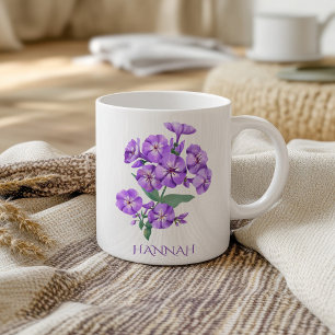 Caneca De Café Flor de Nascimento de Fevereiro Violeta Roxa