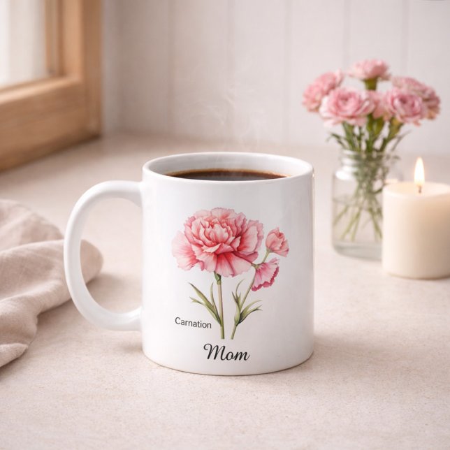 Caneca De Café Flor de Nascimento de Janeiro da Mamãe (Criador carregado)