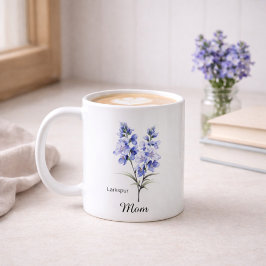 Caneca De Café Flor de Nascimento de Julho da Mamãe Esporão-de-ca