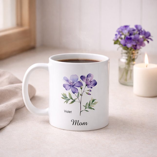 Caneca De Café Flor de Nascimento de Mãe de Fevereiro (Criador carregado)