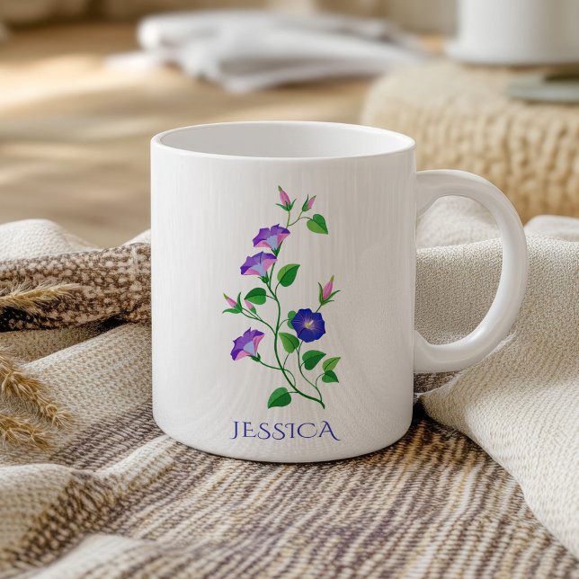 Caneca De Café Flor de Nascimento de Setembro - Ipoméia Roxa (Criador carregado)
