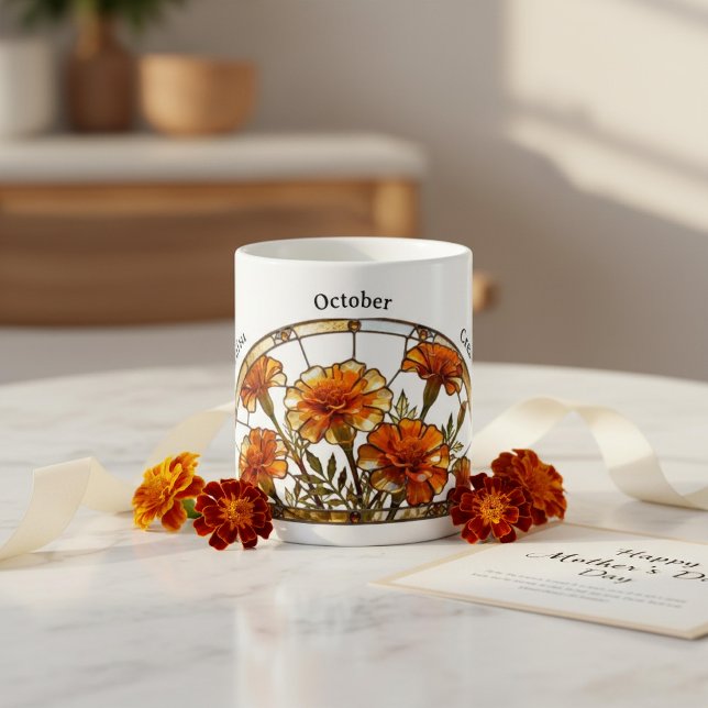 Caneca De Café Flor de Nascimento em Vidro Estampado Outubro Malm (Criador carregado)