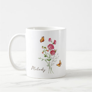 Caneca De Café Flor de Nascimento Ervilha-de-cheiro