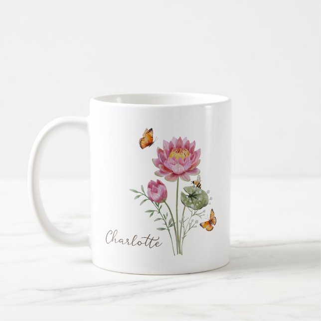 Caneca De Café Flor de Nascimento Lírio de Água (Esquerda)
