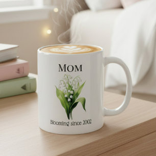 Caneca De Café Flor de Nascimento Lírio do Vale para a Mamãe com 