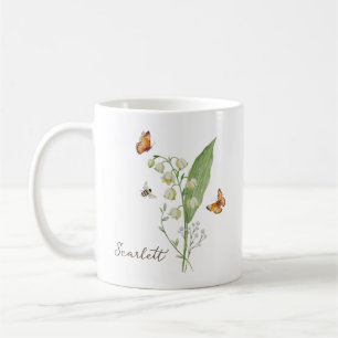 Caneca De Café Flor de Nascimento Lírio-do-Valle