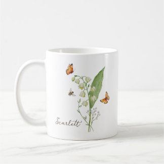 Caneca De Café Flor de Nascimento Lírio-do-Valle