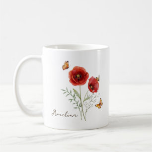 Caneca De Café Flor de Nascimento Papoula