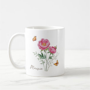 Caneca De Café Flor de Nascimento Peônia