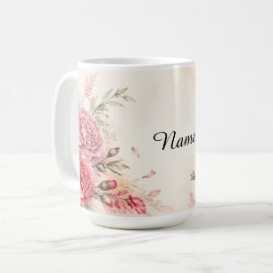 Caneca De Café Flor de Nascimento Personalizada de Janeiro em Aqu