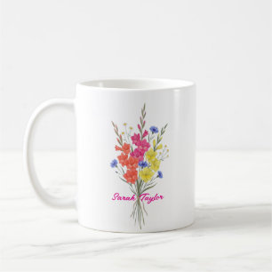 Caneca De Café Flor de Nascimento Personalizada Gladiolus Persona
