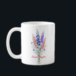 Caneca De Café Flor de Nascimento Personalizada Larkspur Custom<br><div class="desc">Celebre uma conexão especial com nossa Caneca Personalizada com Flor de Nascimento em Aquarela. Com uma ilustração floral que representa a beleza única do mês de nascimento, esta caneca combina estilo artístico com funcionalidade cotidiana. As texturas suaves e etéreas da aquarela sobressaem-se contra a cerâmica nítida, criando uma peça que...</div>