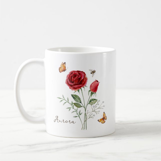 Caneca De Café Flor de Nascimento Rosa (Esquerda)