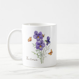 Caneca De Café Flor de Nascimento Violeta