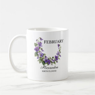 Caneca De Café Flor de Nascimento Violeta de Fevereiro