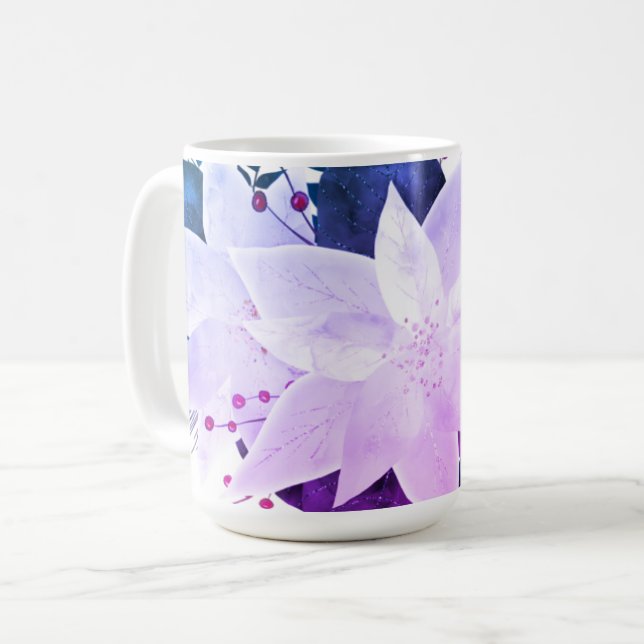 Caneca De Café Flor de Natal bonito (Frente Esquerda)