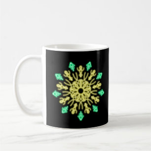 Caneca De Café Flor de néon amarela e verde
