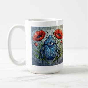 Caneca De Café Flor de papoila vibrante design de vidro colorido 