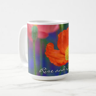 Caneca De Café Flor de Papoula Laranja Vibrante