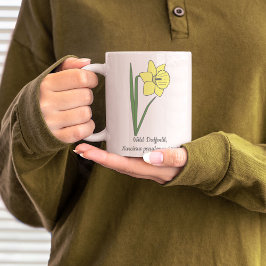 Caneca De Café Flor de Pastel de Daffodil Botânico
