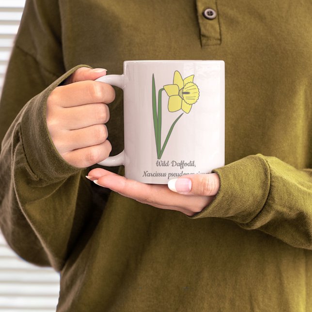 Caneca De Café Flor de Pastel de Daffodil Botânico (Botanical Daffodil Mug)