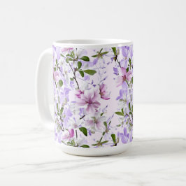 Caneca De Café Flor de Pastel Elegante