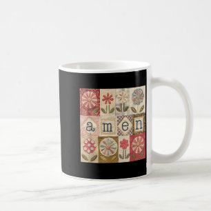 Caneca De Café Flor de Patchwork de Páscoa Feliz Jesus Cristão Am