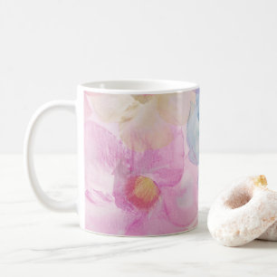 Caneca De Café Flor de Pétala Pastel