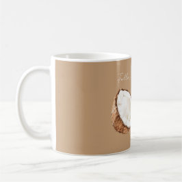Caneca De Café Flor de Plumeria de Coco Tropical Marrom