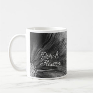 Caneca De Café Flor de Portas / Preto e Branco /