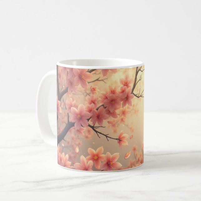 Caneca De Café Flor de primavera (Frente Esquerda)