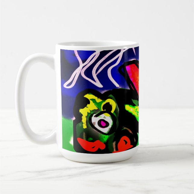 Caneca De Café Flor de primavera e sapo (Esquerda)