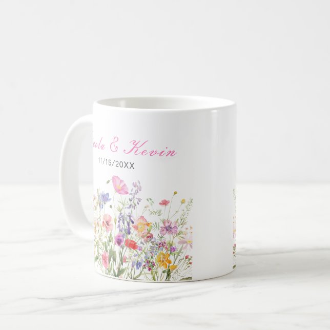 Caneca De Café Flor de Primavera Floral (Frente Esquerda)