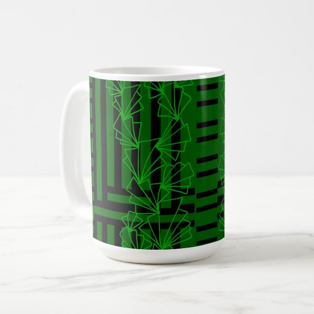 Caneca De Café Flor de rabo verde do Mar Negro listrado (Frente Esquerda)