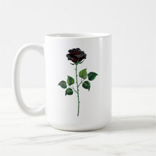 Caneca De Café Flor de rosa preta