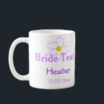 Caneca De Café Flor de roxa pastel equipe de noiva boho mo<br><div class="desc">design</div>
