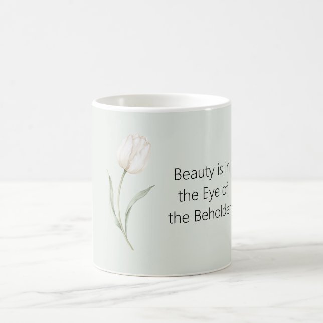 Caneca De Café Flor de Tulipa Branca de Menta (Centro)