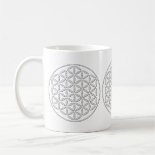 Caneca De Café Flor De Vida / Blume des Lebens - Branco