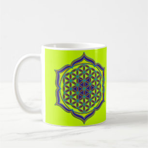 Caneca De Café Flor De Vida / Blume des Lebens - Lotus Contour