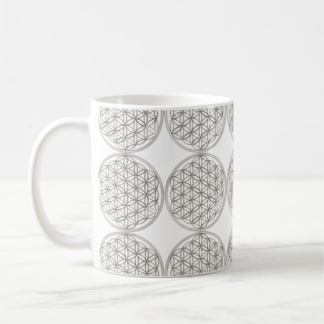 Caneca De Café Flor De Vida / Blume des Lebens - prata (Esquerda)