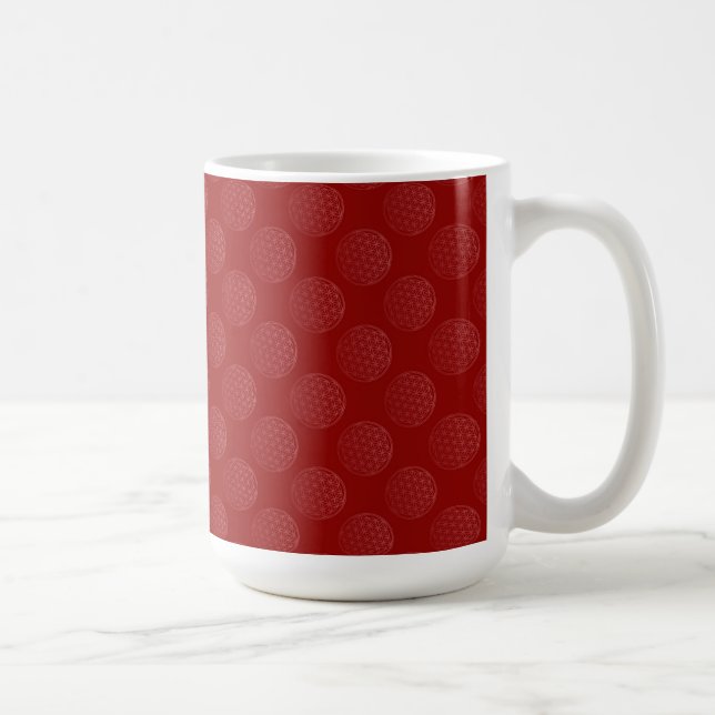 Caneca De Café Flor de Vida / Blume des Lebens - vermelho padrão (Direita)