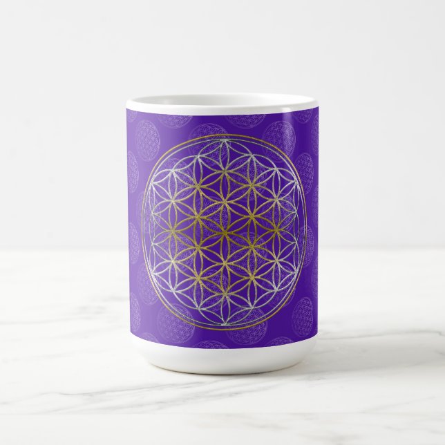 Caneca De Café Flor de Vida / Blume des Lebens - Violeta padrão (Centro)