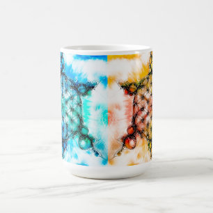 Caneca De Café Flor De Vida - Maneiras Coloridas 3 + 4
