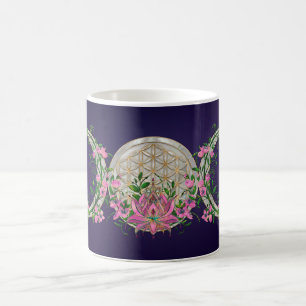 Caneca De Café Flor de vida Triple Moon Lotus