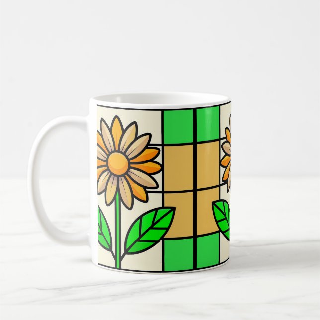 Caneca De Café Flor de vidro contida (Esquerda)