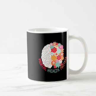 Caneca De Café Flor do Cérebro da Saúde Mental Conscientização e 