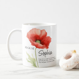 Caneca De Café Flor do Mês de Nascimento de Agosto Personalizada