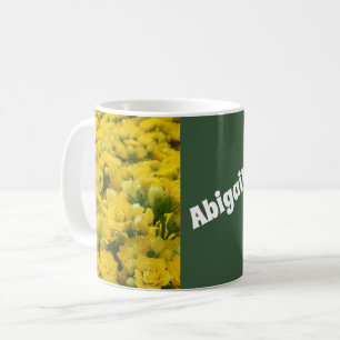 Caneca De Café Flor Foto Brilhante Campo Amarelo de Blooms Floral