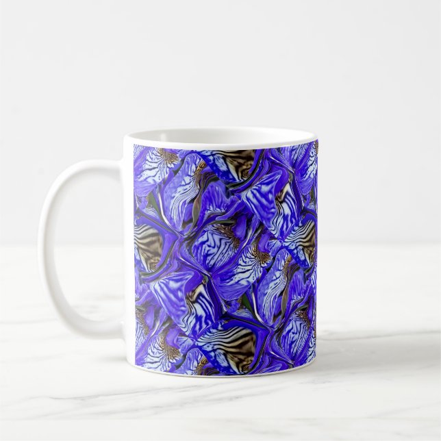 Caneca De Café Flor Íris Roxo/Inclinado/Com Teles / (Esquerda)